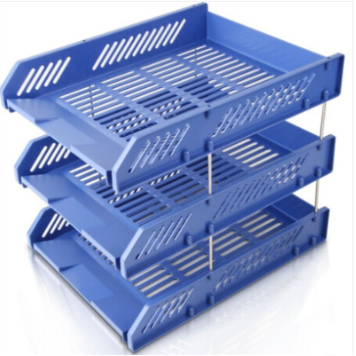 得力(deli)文件盤三層文件框資料框辦公桌面收納文件夾架 辦公用品 得力(deli)9209三層文件座